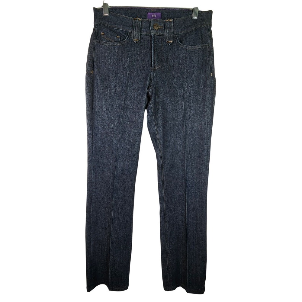 NYDJ Womens 4P Straight Leg Jeans Dark Wash Lift Tuck Petite Stretch Denim